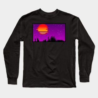 Synthwave Retro City Long Sleeve T-Shirt
